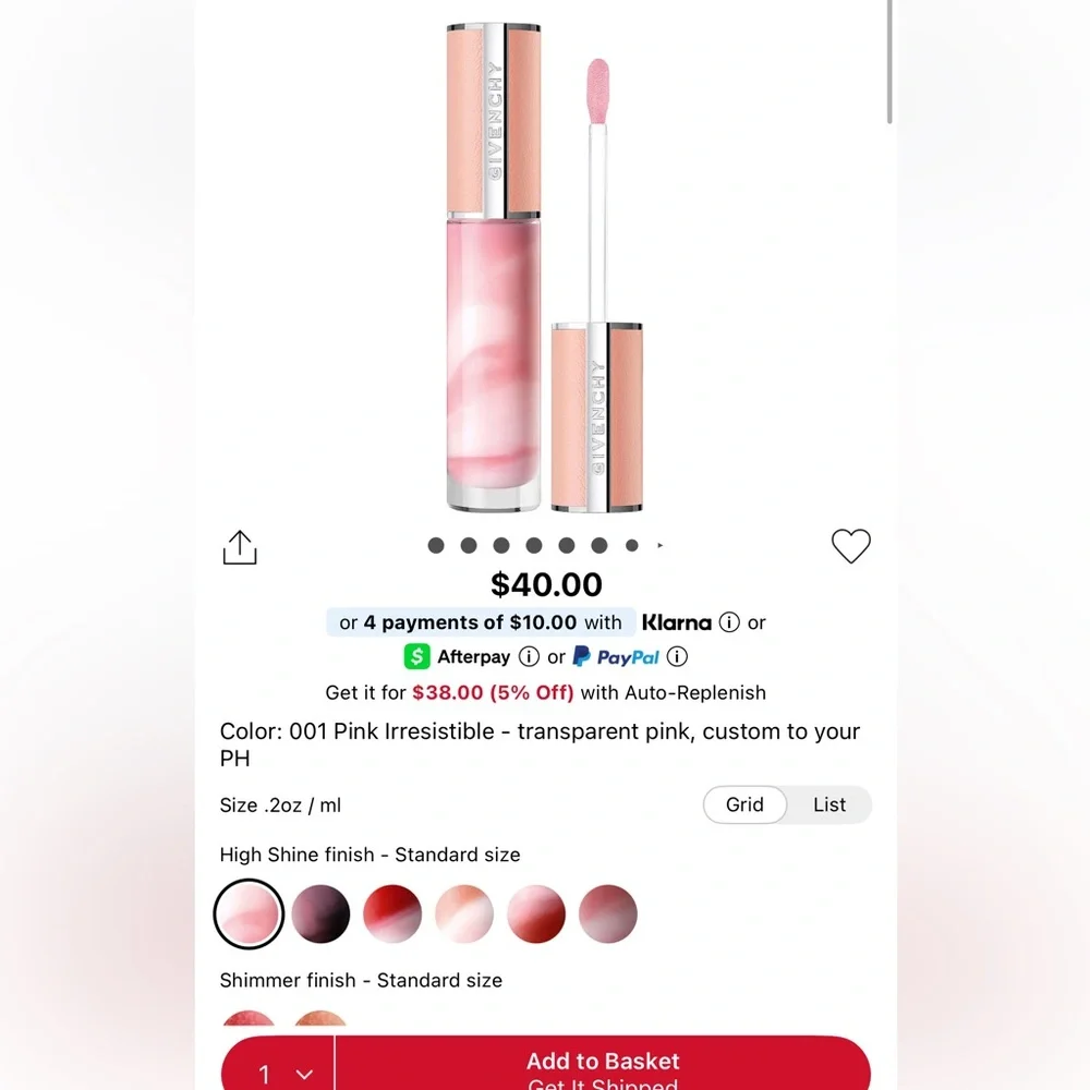 Givenchy Rose Perfecto Tinted Lip Balm&Gloss in Pink Irresistible (NEW NO BOX)